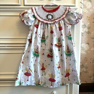 Smocked Toddler Christmas Dress